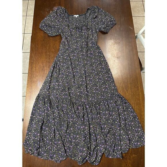 Polagram Dresses & Skirts - Floral Cottage Core Renaissance Flowy Corset Milkmaid Dress Women Small Coquette